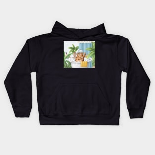 Cute tiger in bath Kids Hoodie